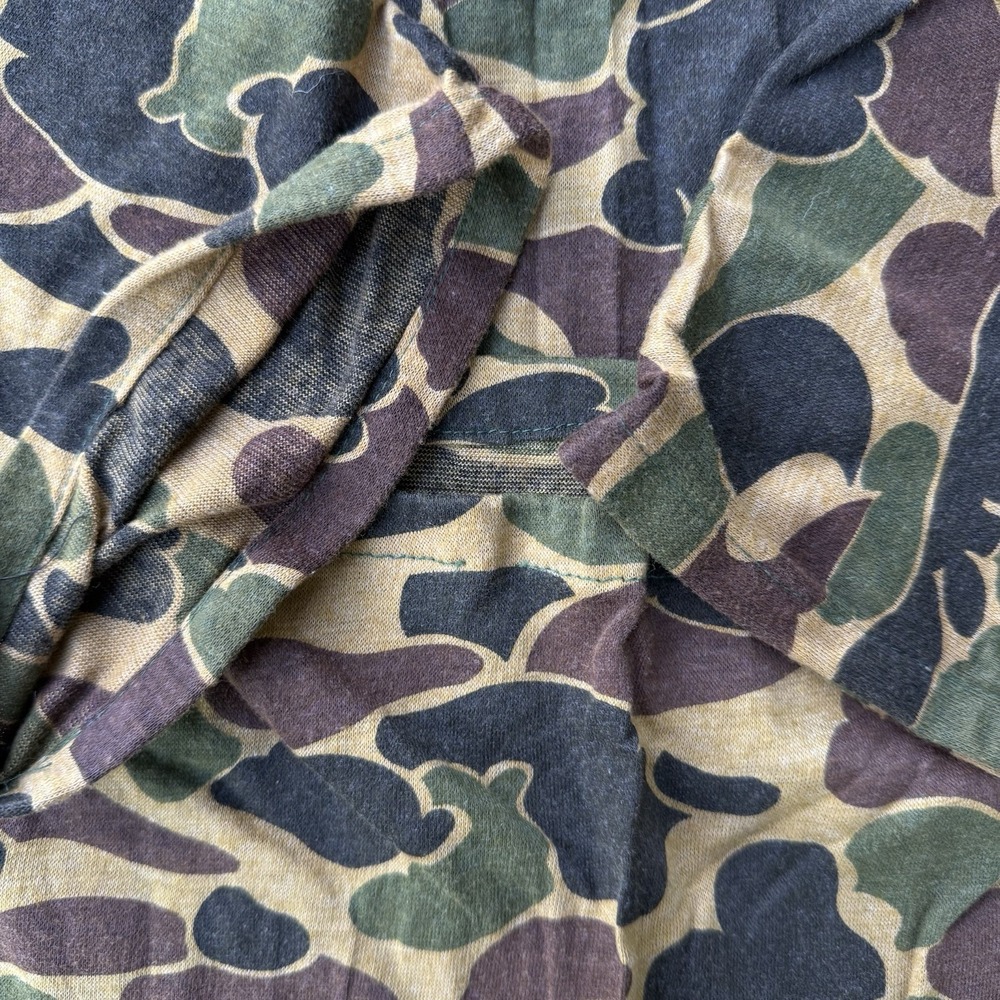 Vintage 70s Duck Camo SafTbak Raised Collar True Vintage T-shirt USA 19.5X26 - Picture 5 of 7